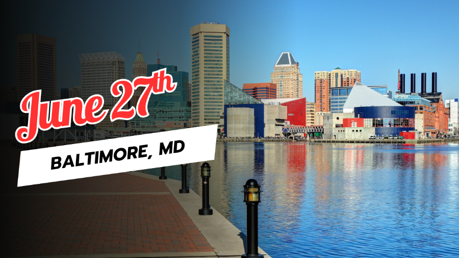 Baltimore's inner harbor and view of the city.