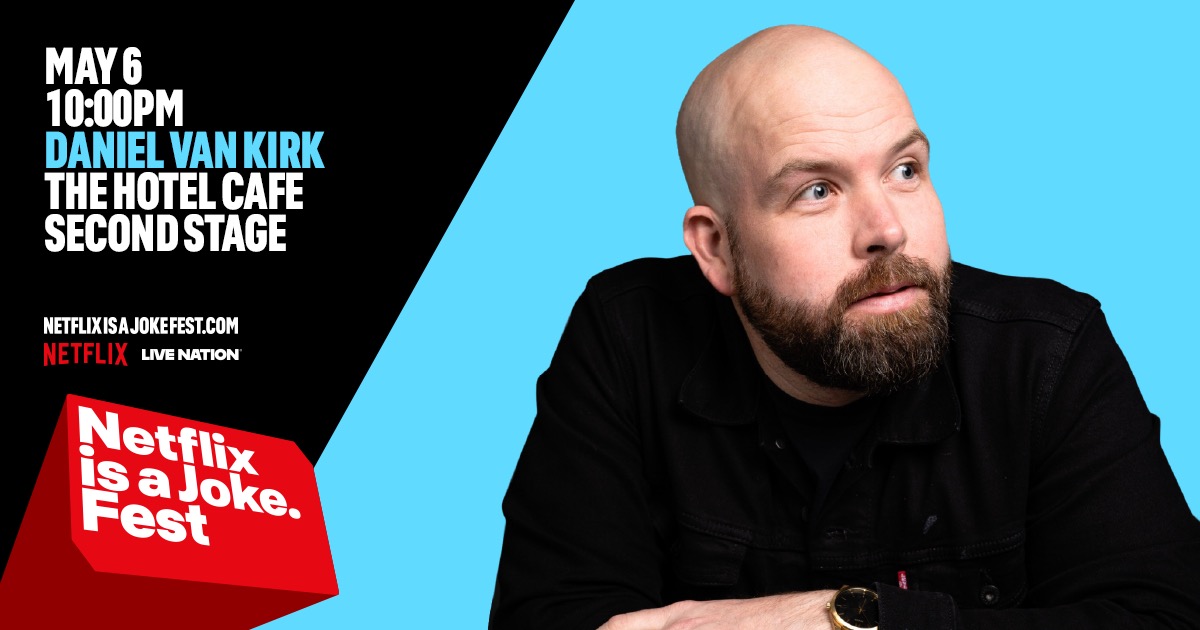 Event poster featuring a man with a beard.